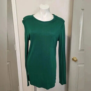 T Alexander Wang One Pocket Soft Green Long-Sleeve Tunic Length Top(M)